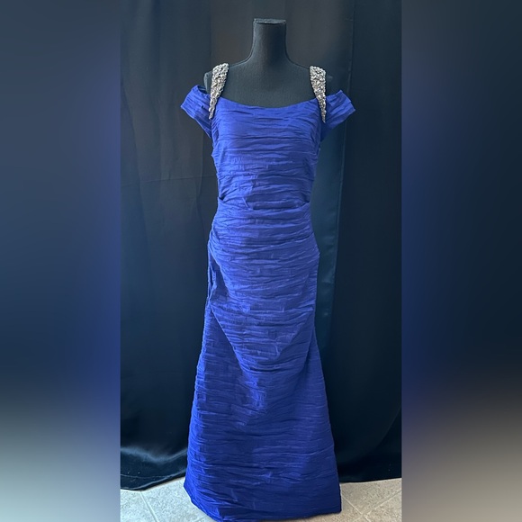 Exquisite Alex Royal Purple Evening Dress Size 12 - Picture 2 of 4